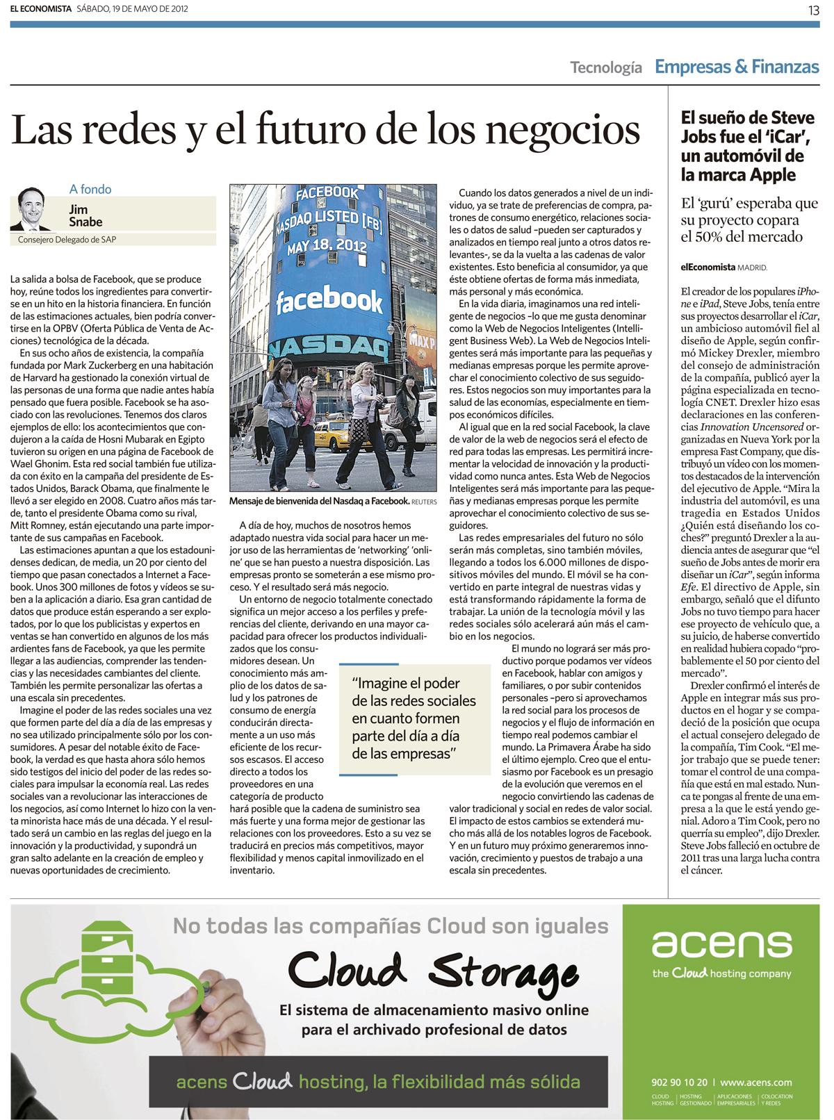 El Economista 19 de mayo 2012 - blog acens the cloud hosting company